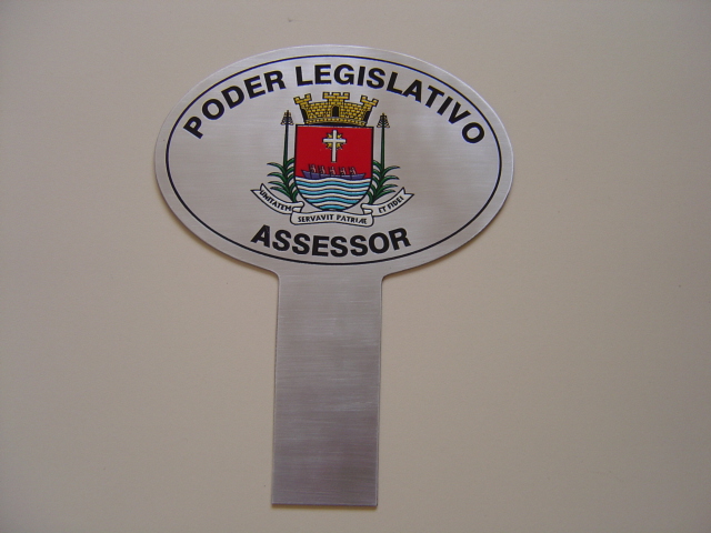 Placa Oval Painel de Carro